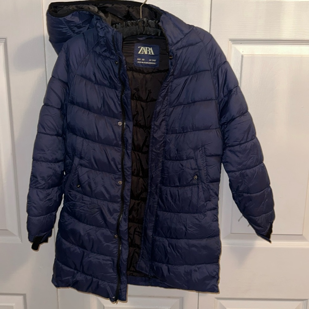 Unisex long children’s size 10 coat by Zara front button down LIKE NEW